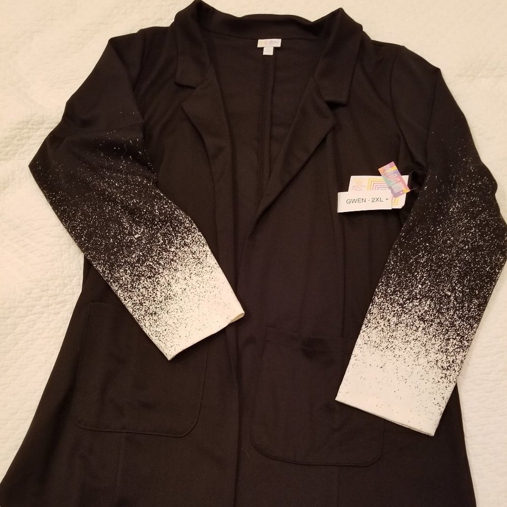 Lularoe GWEN blazer, 2XL, NWT, black and white